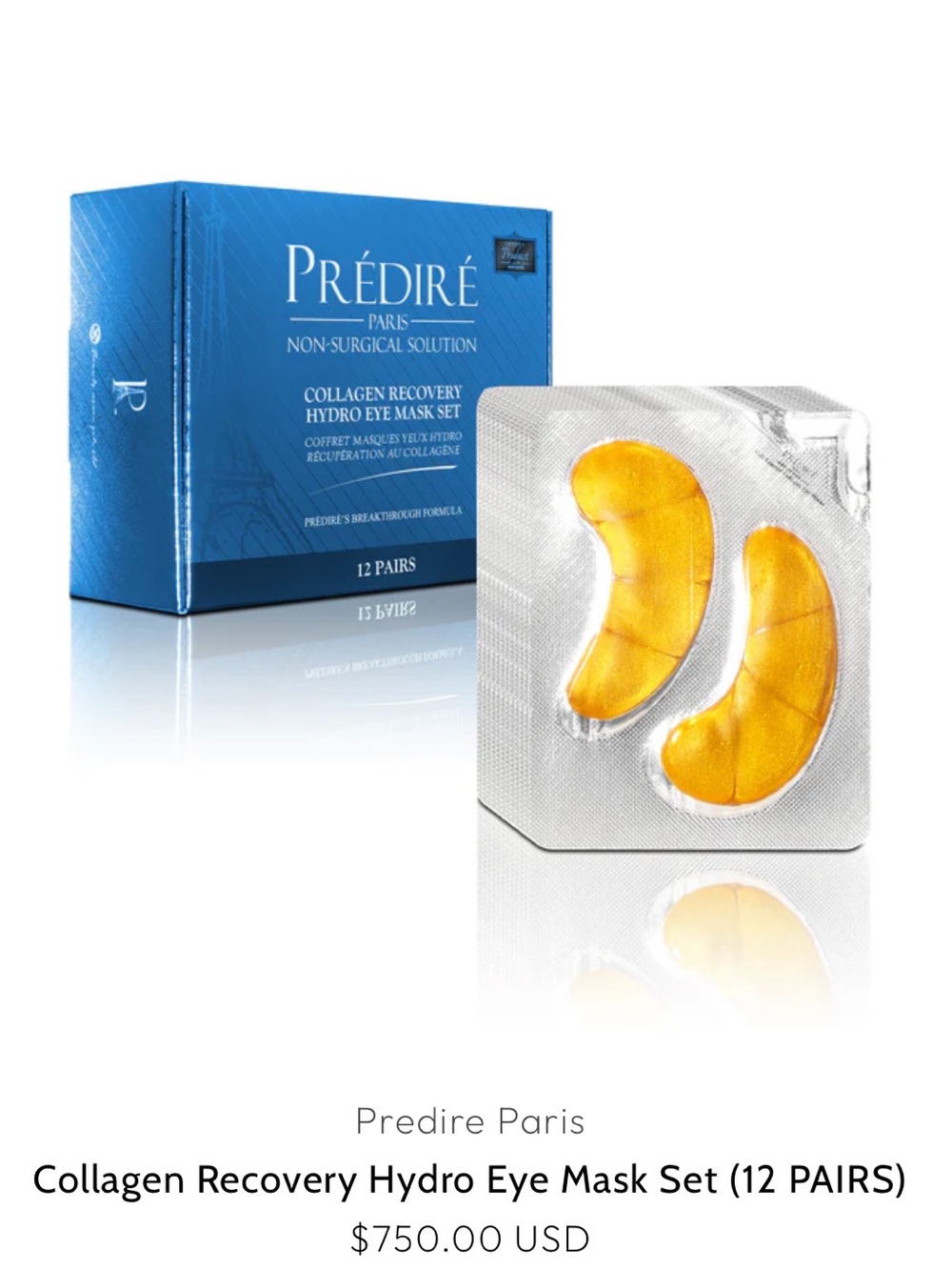 Prédiré Collagen Recovery Hydro Eye Mask (12 Pairs)